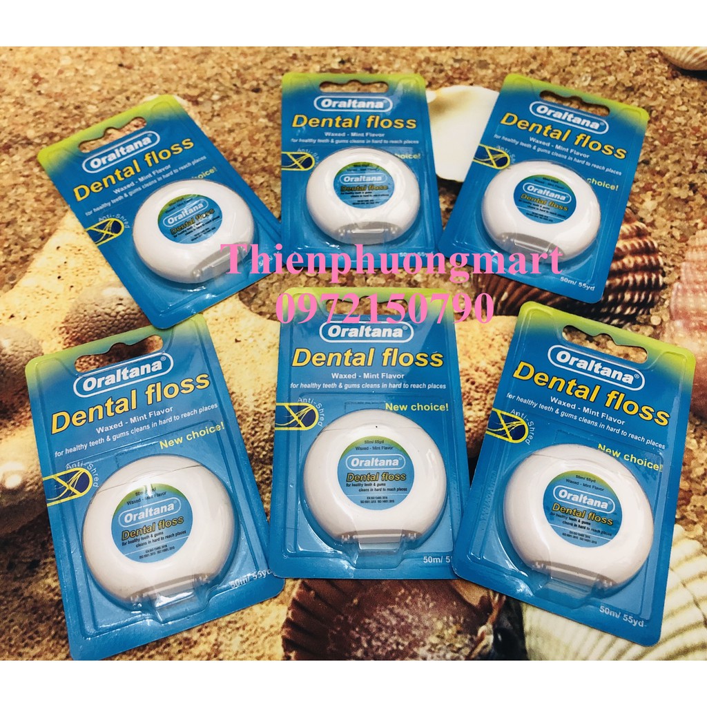 Chỉ nha khoa hương bạc hà Oraltana Dental Floss  cuộn 50m/ cuộn - Chỉ nha khoa Oraltana chăm sóc răng miệng