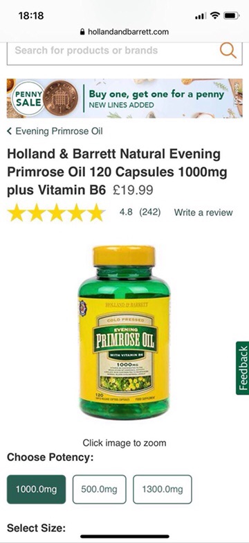 [Có Bill] [1000mg][120v] Dầu Hoa Anh Thảo Evening Primrose Oil - chính hãng Holland & Barrett | BigBuy360 - bigbuy360.vn