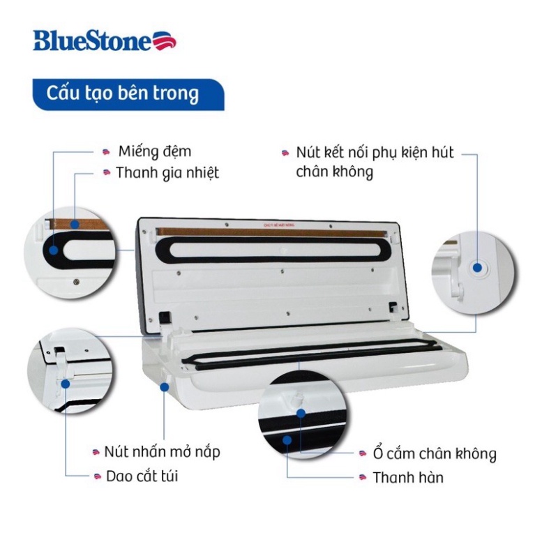 Máy Hút Chân Không Và Hàn Miệng Túi Đa Chức Năng BlueStone VSB-2735 - Hàng chính hãng(Bao bì không được đẹp)