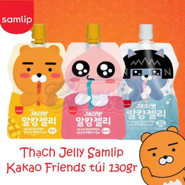 [Mã GROSALEHOT giảm 8% đơn 250K] (3 vị) Thạch Jelly Samlip Kakao Friends túi 130gr