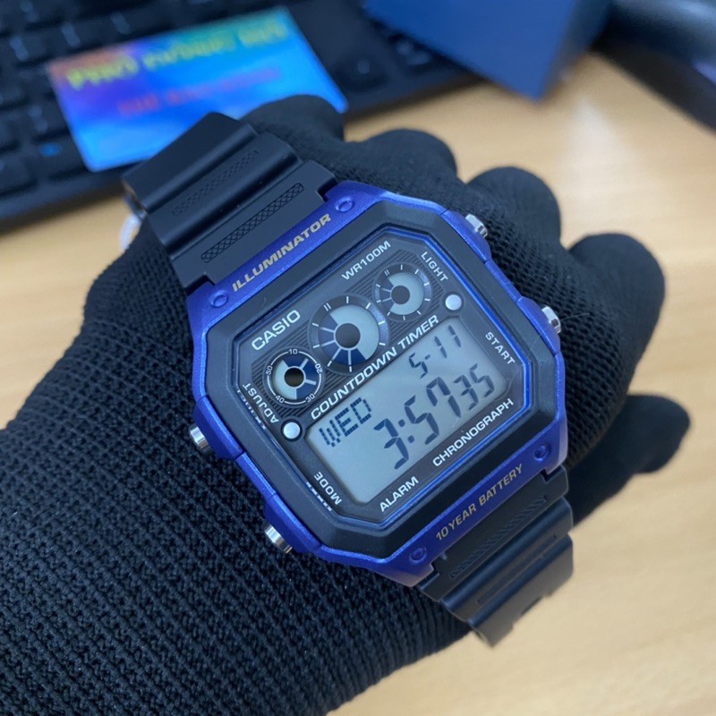 Đồng hồ nam dây nhựa Casio chính hãng Anh Khuê AE-1300WH-2AVDF