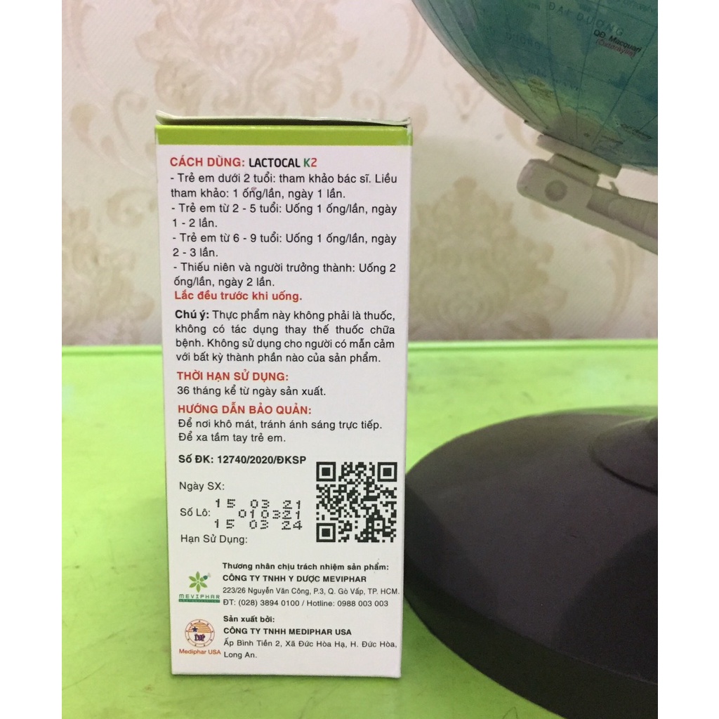 Lactocal K2 Calcium Nano + Mk7 Siro Bổ sung canxi cho bé còi xương, hỗ trợ hấp thu canxi