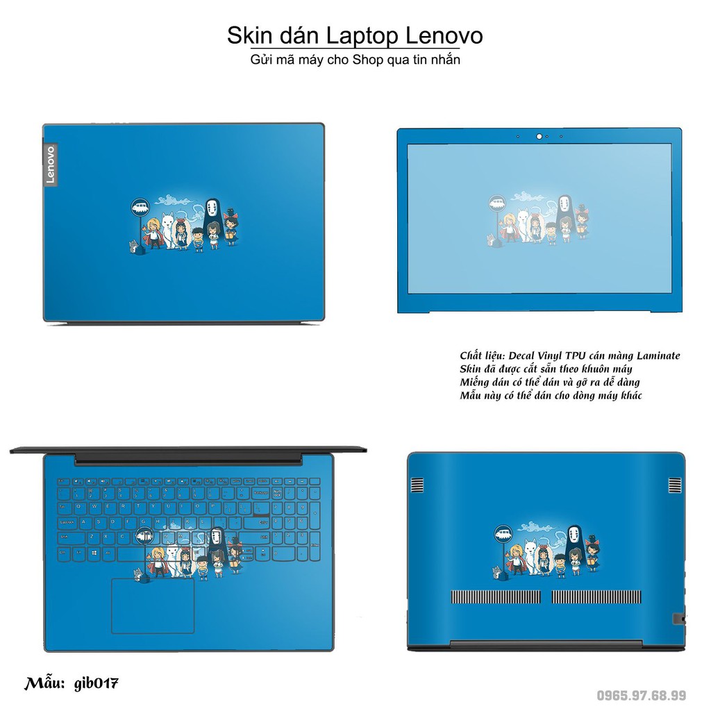 Skin dán Laptop Lenovo in hình Ghibli image (inbox mã máy cho Shop)
