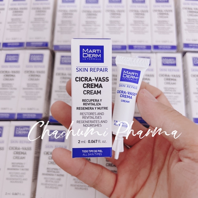 Kem dưỡng tái tạo &amp; phục hồi da nhạy cảm martiderm skin repair cicra vass cream mini 2ml