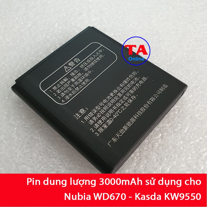 Pin thay thế cho Nubia WD670 - Kasda KW9550 dung lượng 3000mAh