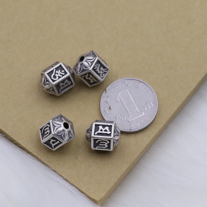 [GIÁ SỈ]Charm bạc khắc chú Om Mani Padme Hum - Hàng bạc cao cấp loại 1 siêu đẹp PH803