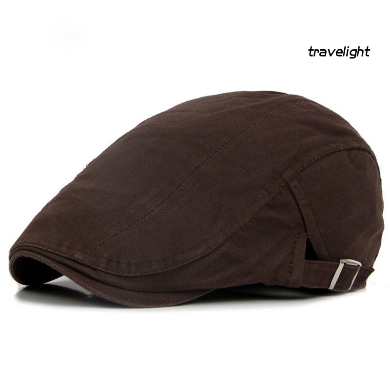 [Travelight] Mũ beret vải cotton màu trơn cổ điển thời trang cho nam