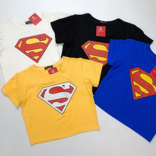 ❤Áo croptop Superman siêu hot hit❤️chất thun lạnh mềm mịn ( Hình Thật 100% ) free size dưới 55kg vừa