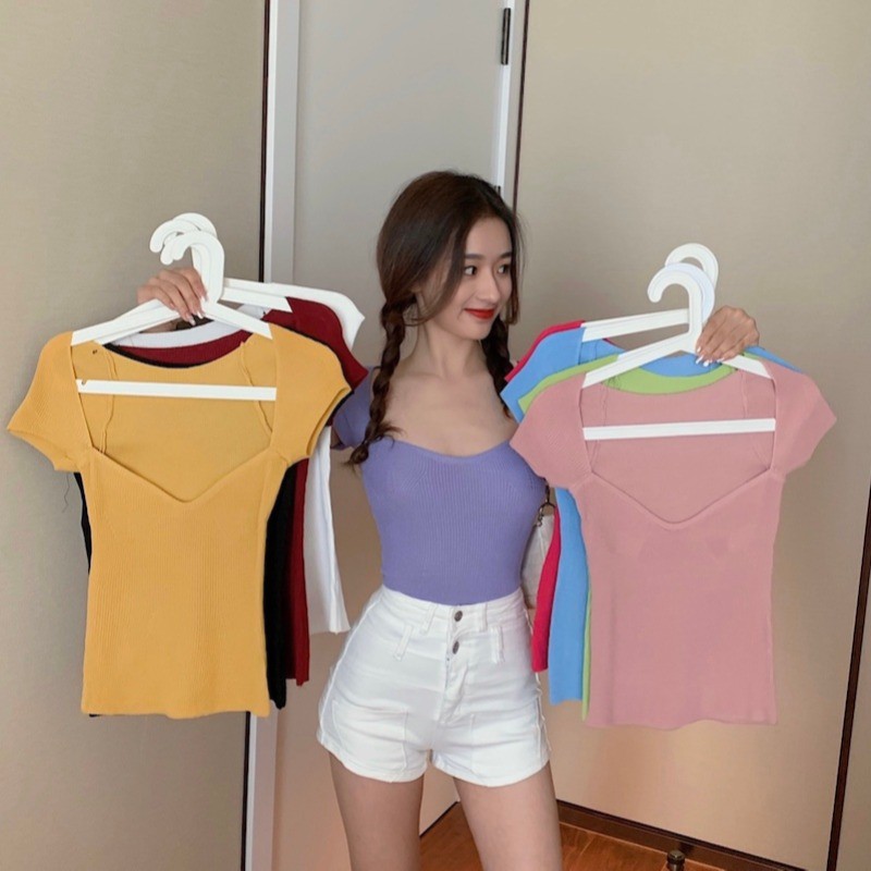 Áo len montoghi mỏng tôn ngực nhiều màu sắc co dãn