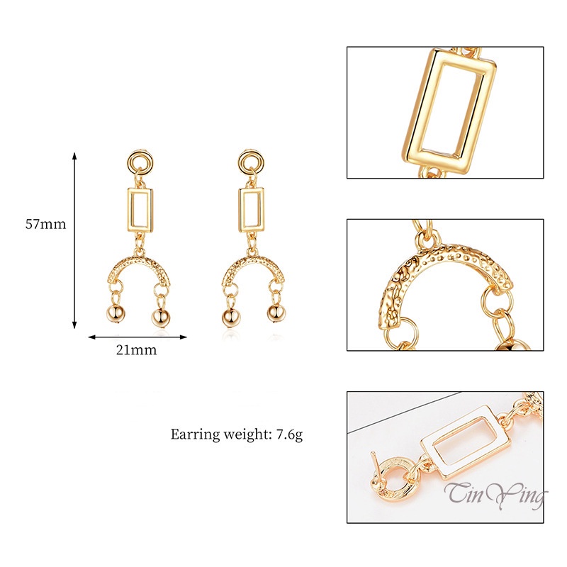 GETNOIVAS 1 Đôi Bông Tai Vàng Sang Trọng Ngọt Ngào Cho Nữ