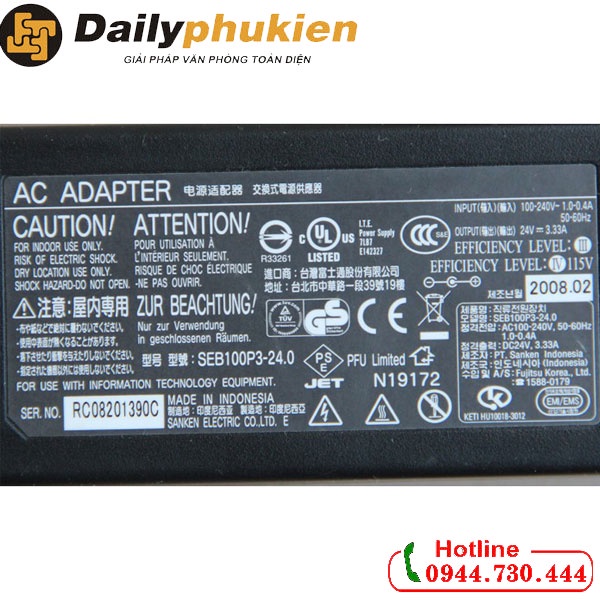 Adapter nguồn máy Scan Fujitsu 24v 3.33a