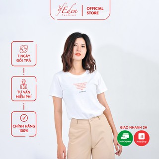 Áo thun nữ thời trang Eden tay ngắn in chữ - AT084