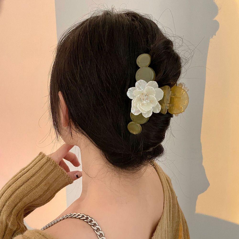 Kẹp Tóc Đuôi Ngựa Hình Hoa Phong Cách Vintage Thanh Lịch Cho Nữ Giá Đỡ
