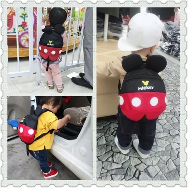 Ba Lô Tập Đi Thiết Kế Hoạt Hình Chuột Mickey Minnie Cho Trẻ Em