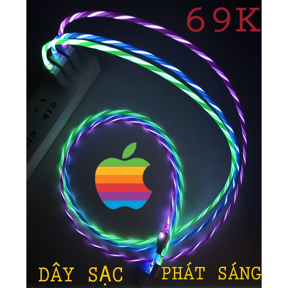 Dây Sạc Điện Thoại Phát Sáng Led Đuổi