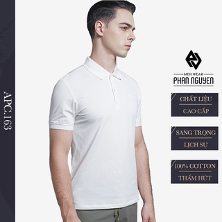 Áo Phông Trắng Nam Polo PHAN NGUYỄN APC.163 Vải Cotton Cao Cấp Giúp Thoáng Khí Kháng Khuẩn From Rộng