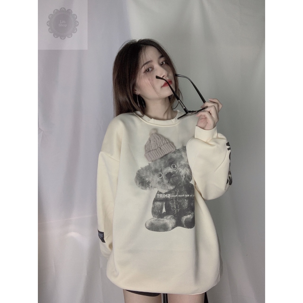 [CÓ BIGSIZE] Sweater Nữ  Form Rộng Tay Phồng Hàn Quốc HD73 - Liti shop