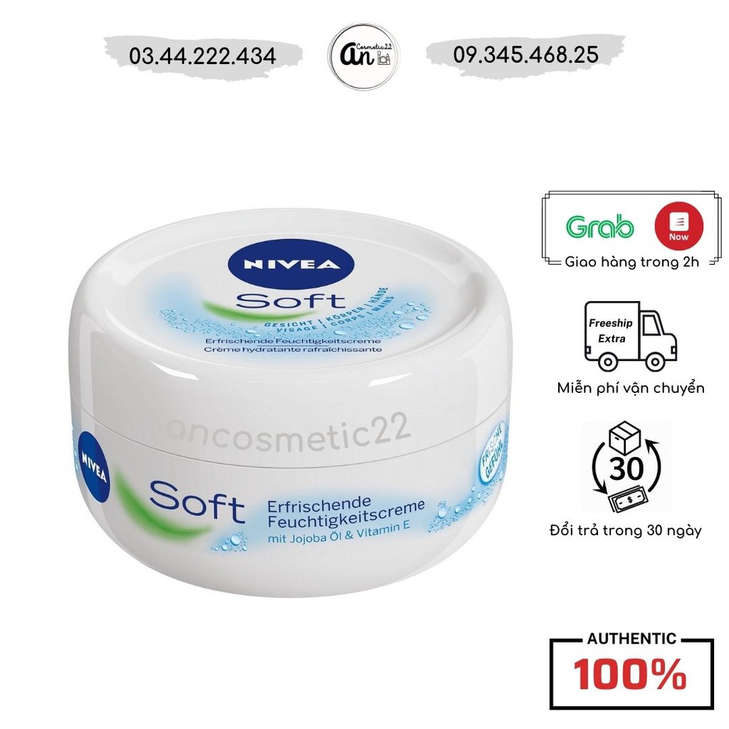 Kem dưỡng da mặt và toàn thân Nivea Soft Đức 200ml chống nẻ, dưỡng ẩm chuyên sâu cho da