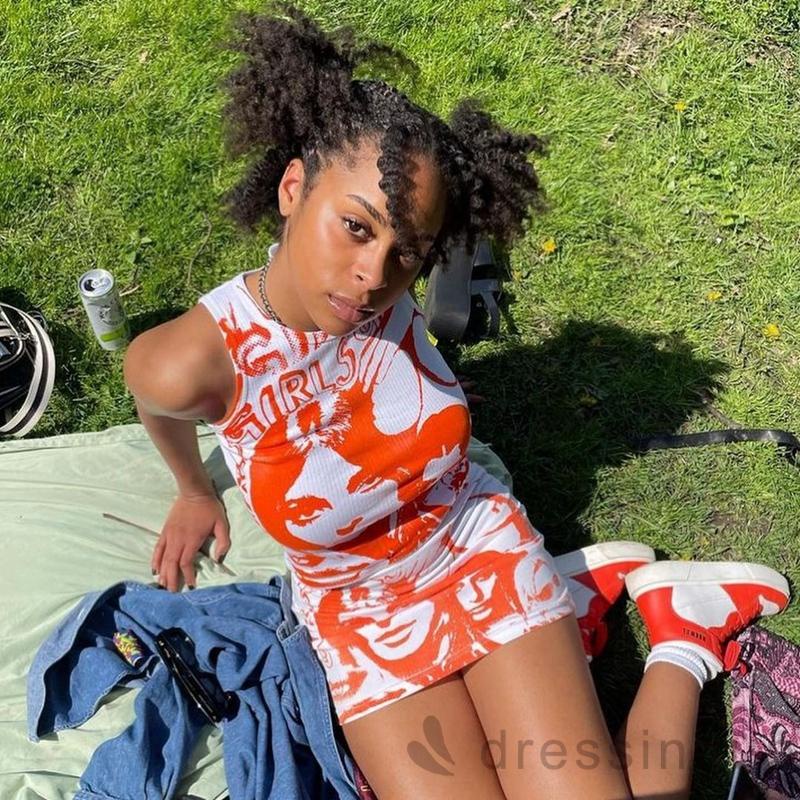 Đầm Ngắn Eo Thấp In Họa Tiết Thời Trang Cho Nữ | BigBuy360 - bigbuy360.vn