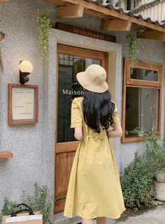 Váy cổ u ren nơ sau