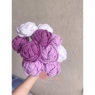 Bó hoa hồng len Handmade tone Tím