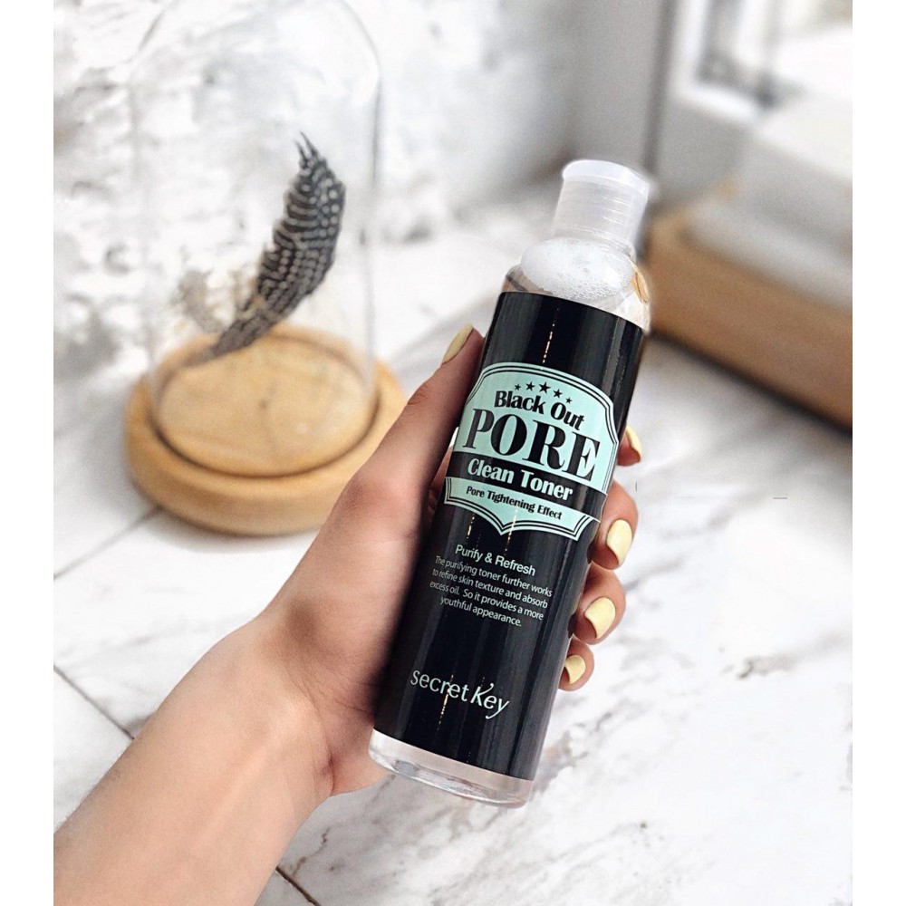 Nước Hoa Hồng Làm Sạch Da, Se Khít Lỗ Chân Lông Secret Key Black Out Pore Clean Toner 250ml _ Secret Key Chính Hãng