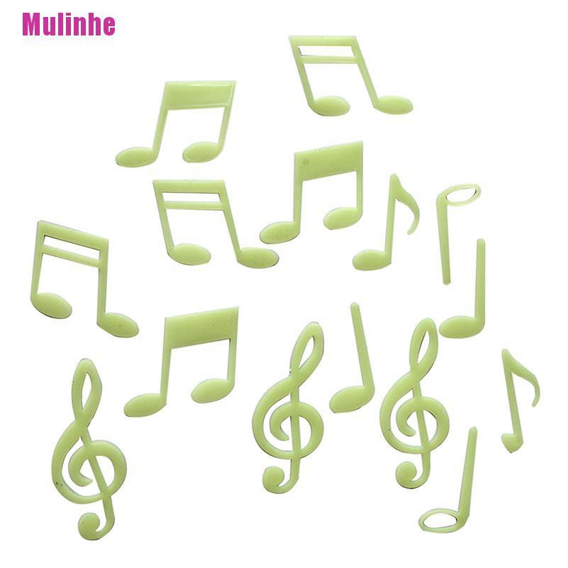 [Mulinhe] Sticker Dán Tường Hình Nốt Nhạc Phát Sáng Trong Đêm Tối Trang Trí Phòng Ngủ Cho Bé