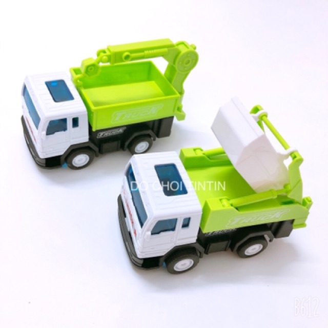 [HÀNG XỊN - TO] Đồ chơi 4 xe công trường chạy trớn màu XANH LÁ siêu đẹp 15 cm
