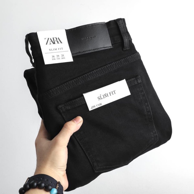 Quần jean nam đen trơn rách ZR cao cấp hàng chất lượng chuẩn from slimfit đẹp như hình Vakado | BigBuy360 - bigbuy360.vn