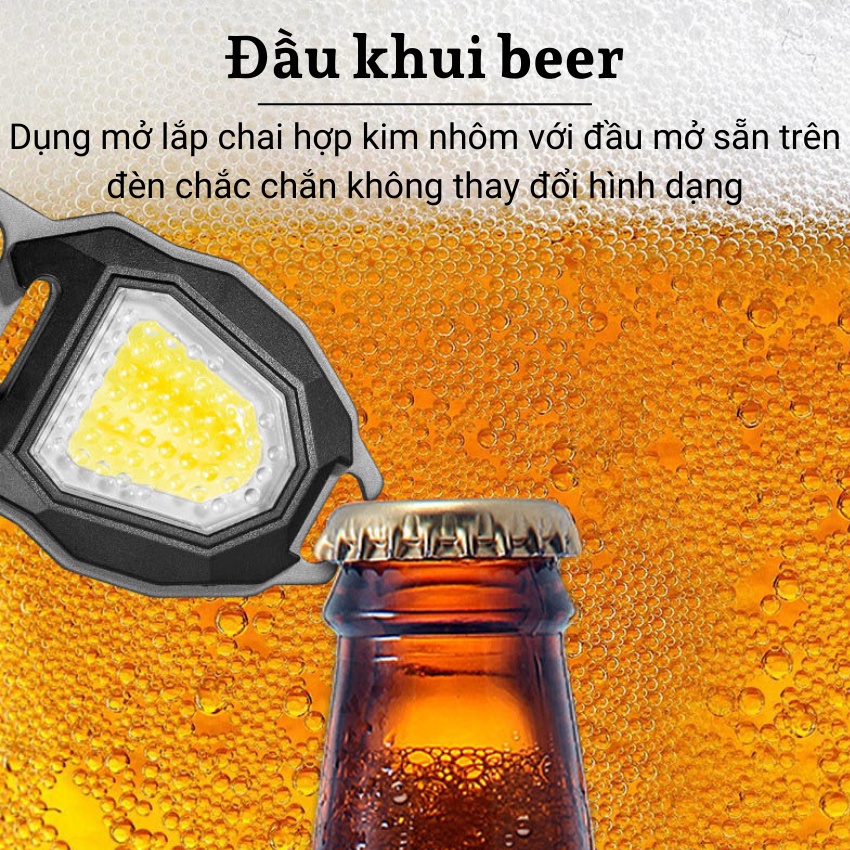 Đèn led mini COB tích hợp đầu đốt Vonfram 5 chế độ sáng, còi khẩn cấp, cổng sạc Type-C