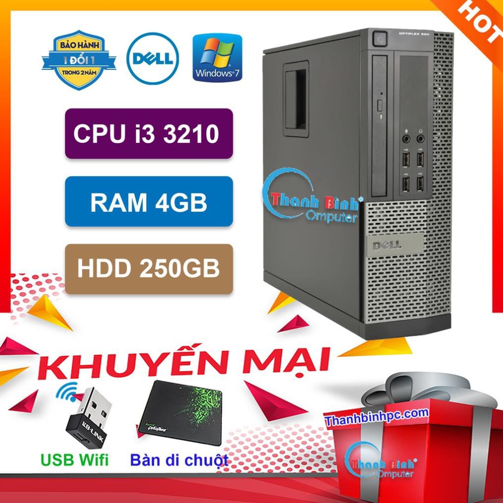 Case Máy Tính Đồng Bộ 💟ThanhBinhPC💟 Bộ Máy Tính Bàn - Dell Optiplex 7010/9010 ( I3 3210/4G/250G ) - Bảo Hành 24T.