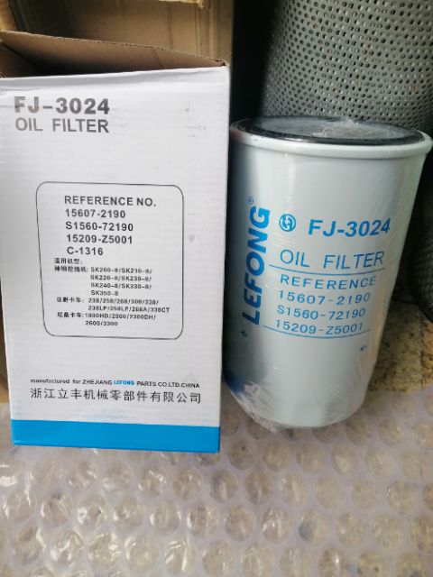 FJ-3024 lọc dầu động cơ Hino 500 C-1316 SK200-8 P502364 ST10768 BD7325 15607-2190 S1560-72330  15613-E0120 LF6226 LF6110