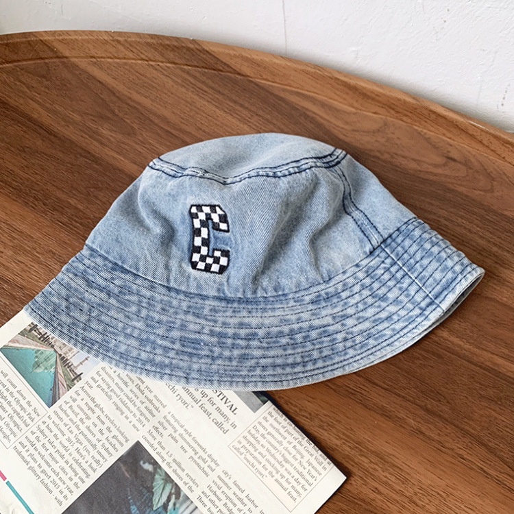 Nón Tai Bèo Họa Tiết Chữ C Phong Cách Cao Bồi Hàn Quốc Cho Nữ