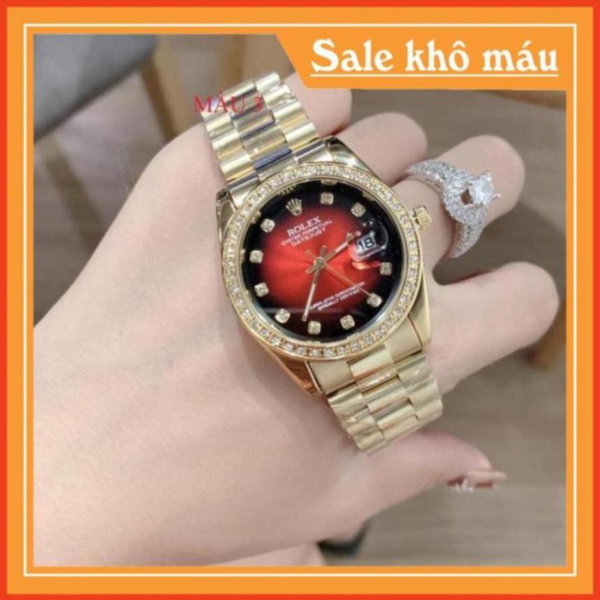 [Free Sip]  [Siêu Phẩm]  Đồng hồ nam rolex dây kim loại viền đính đá hoàn hảo - Đồng hồ Rolex Việt Nam  leocamwatch