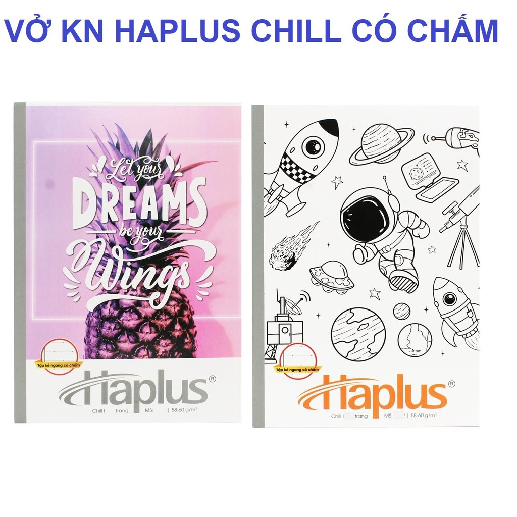 [Mẫu mới 2021] Lốc 10 Vở KN Haplus Chill có chấm 120 trang