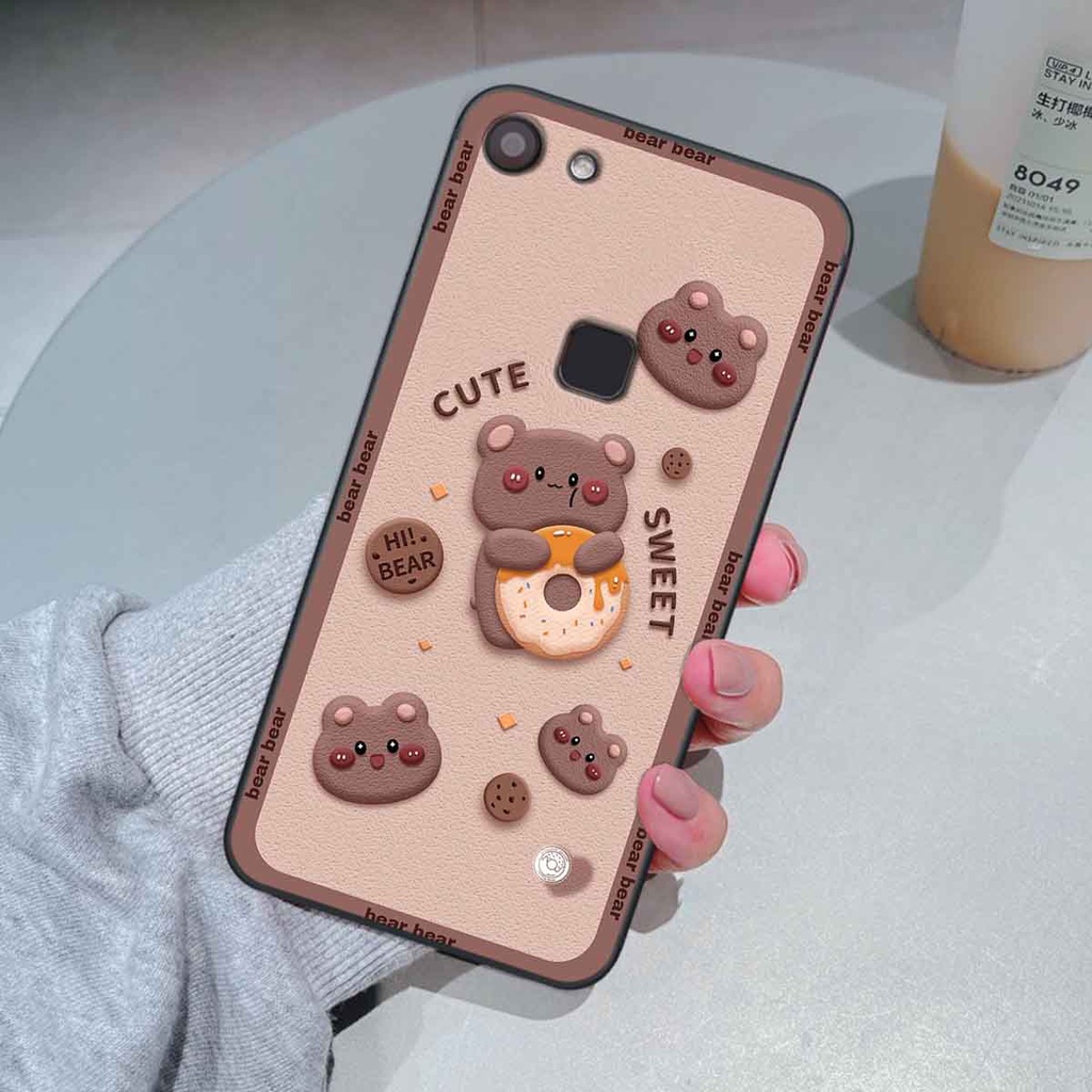 Ốp Vivo V7 / V7 Plus / V7+ bear brick, gấu đáng yêu, dễ thương
