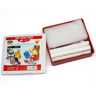 Hộp đựng phấn Mic kèm 5 viên phấn và 1 xốp lau bảng