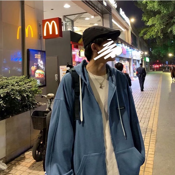 Áo khoác khóa kéo thời trang dành cho nam Áo len Hàn Quốc áo dài tay Nam áo hoodie Simple áo hoodie form rộng Nam Fashion bigsize  hoodie unisex
