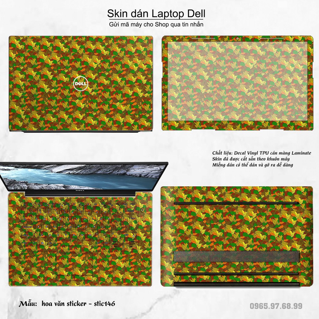 Skin dán Laptop Dell in hình Hoa văn sticker _nhiều mẫu 24 (inbox mã máy cho Shop)