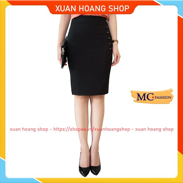 Chân Váy Ngắn Công Sở Đẹp, Lưng Cao Dài,Mc Fashion, Đen, Xanh Tím Than, Size Đủ, Chất Vải Co Giãn Nhẹ Cv0413