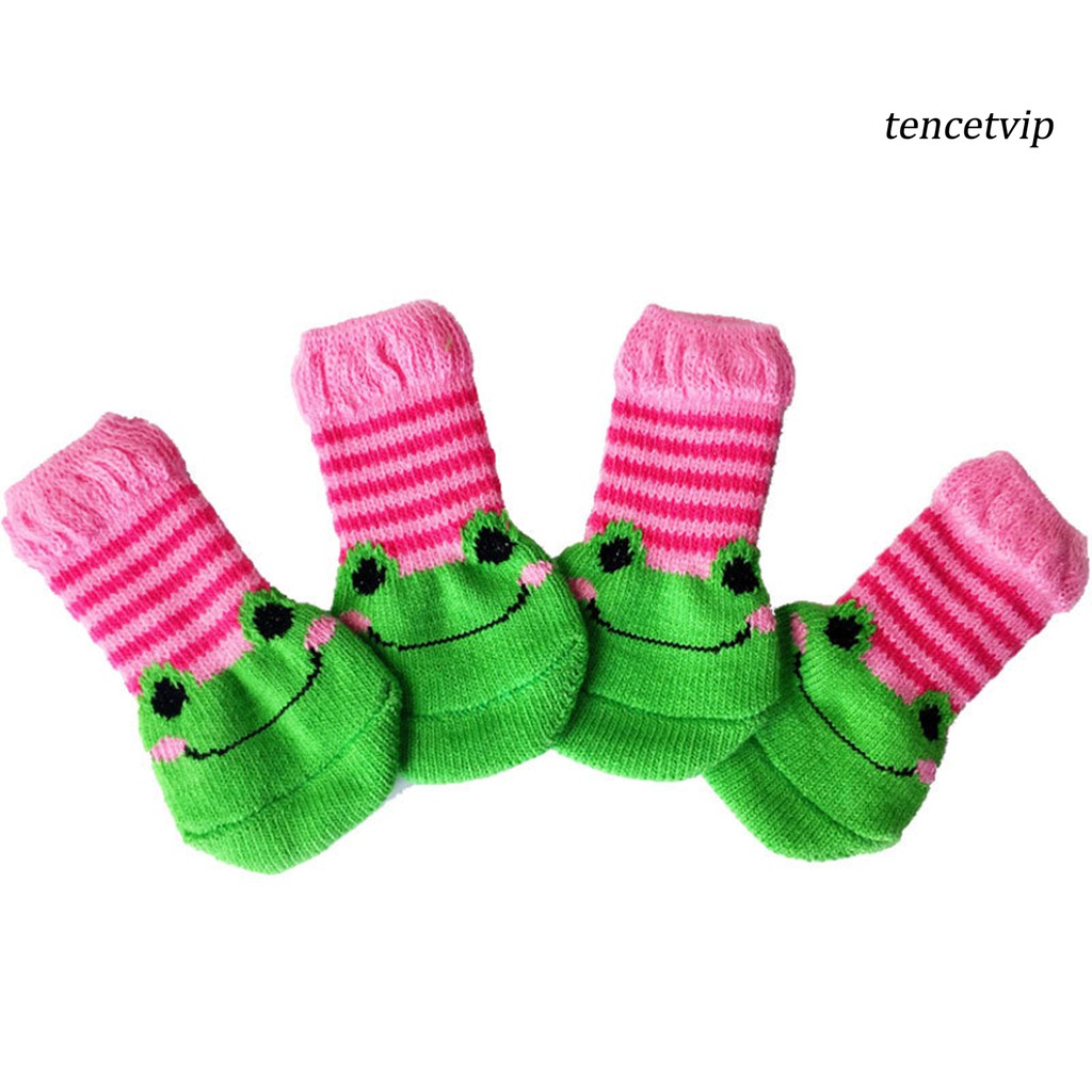Set 4 Chiếc Vớ Vải Cotton Chống Trượt Thoải Mái Dành Cho Thú Cưng