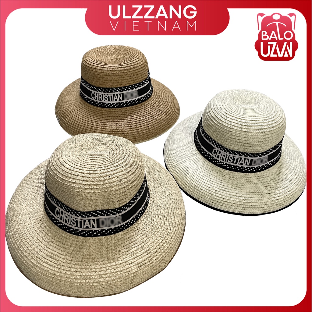 Mũ cói đi biển nữ vành rộng chống nắng,nón cói nơ xinh cho mẹ và bé thời Hàn Quốc rẻ đẹp_MC11