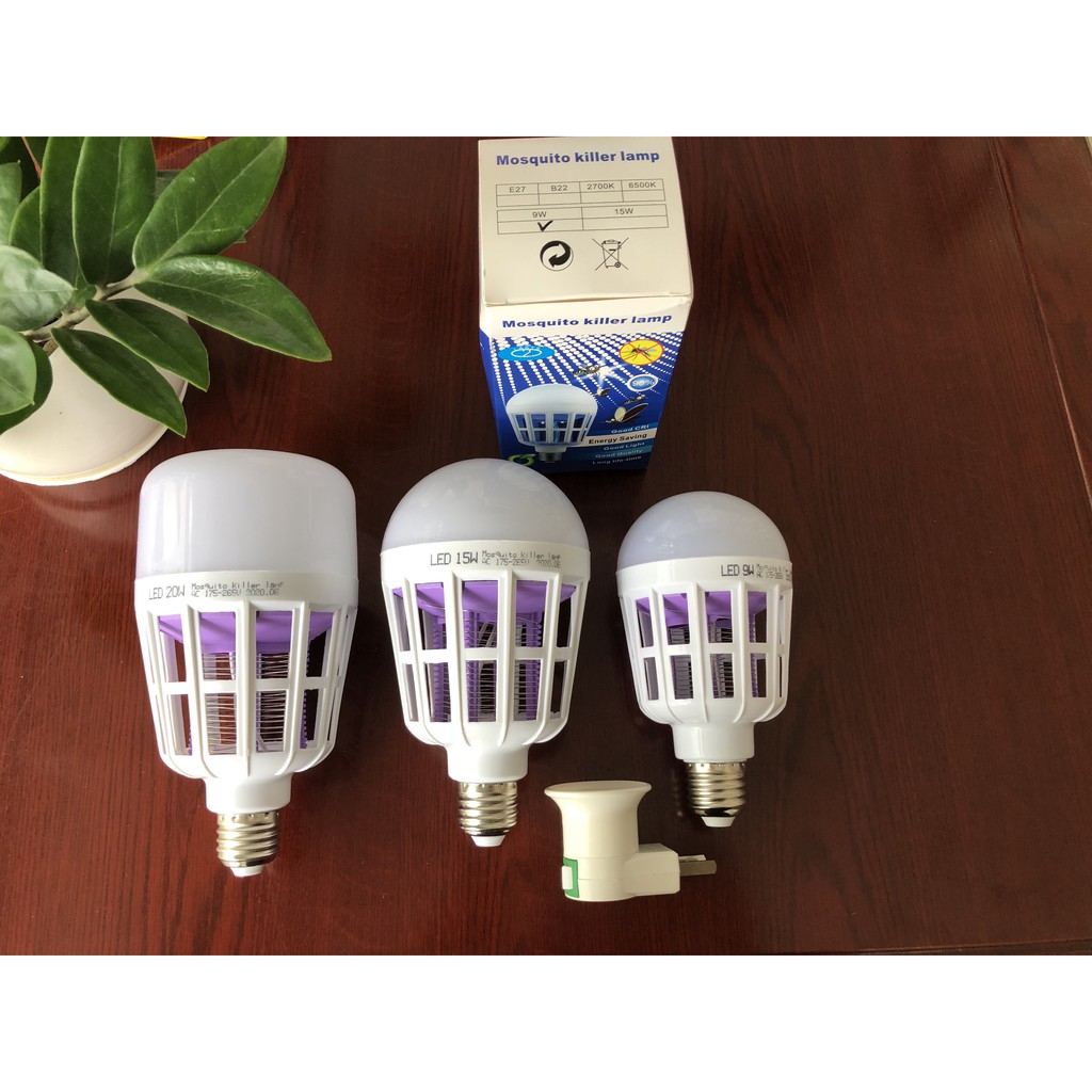 Bóng đèn Led chiếu sáng kiêm đèn bắt muỗi và côn trùng / đuổi muỗi diệt muỗi 9W/ 15W/ 20W