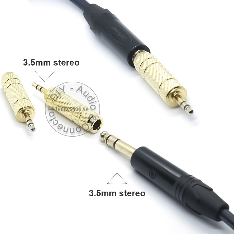 1 chiếc - Đầu chuyển 3.5mm sang 6.5 6.35mm - Rắc cắm chuyển audio microphone 3.5mm đực sang 6.5mm cái