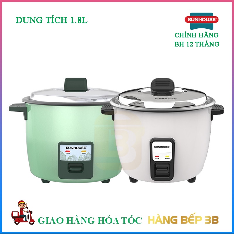 Nồi cơm điện nắp rời Sunhouse SHD8132/SHD8133 - Hàng chính hãng bảo hành 1 năm toàn quốc