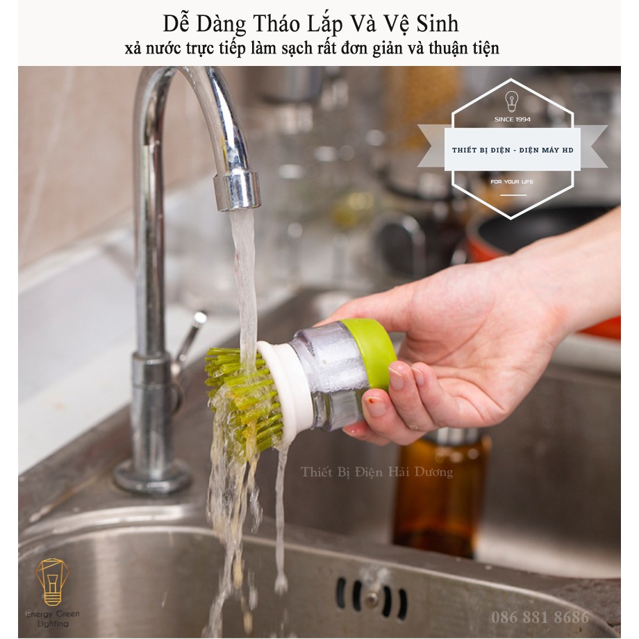 Dụng Cụ Cọ Xoong Nồi Rửa Bát Cầm Tay , Đa Năng, Tiện Dụng - Có Chỗ Để Nước Rủa Bát - Vệ Sinh Đồ Dùng Phòng Bếp -Có video