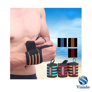 Băng đai quấn cổ tay Aolikes tập gym bản 4 sọc dài AK22 cao cấp
