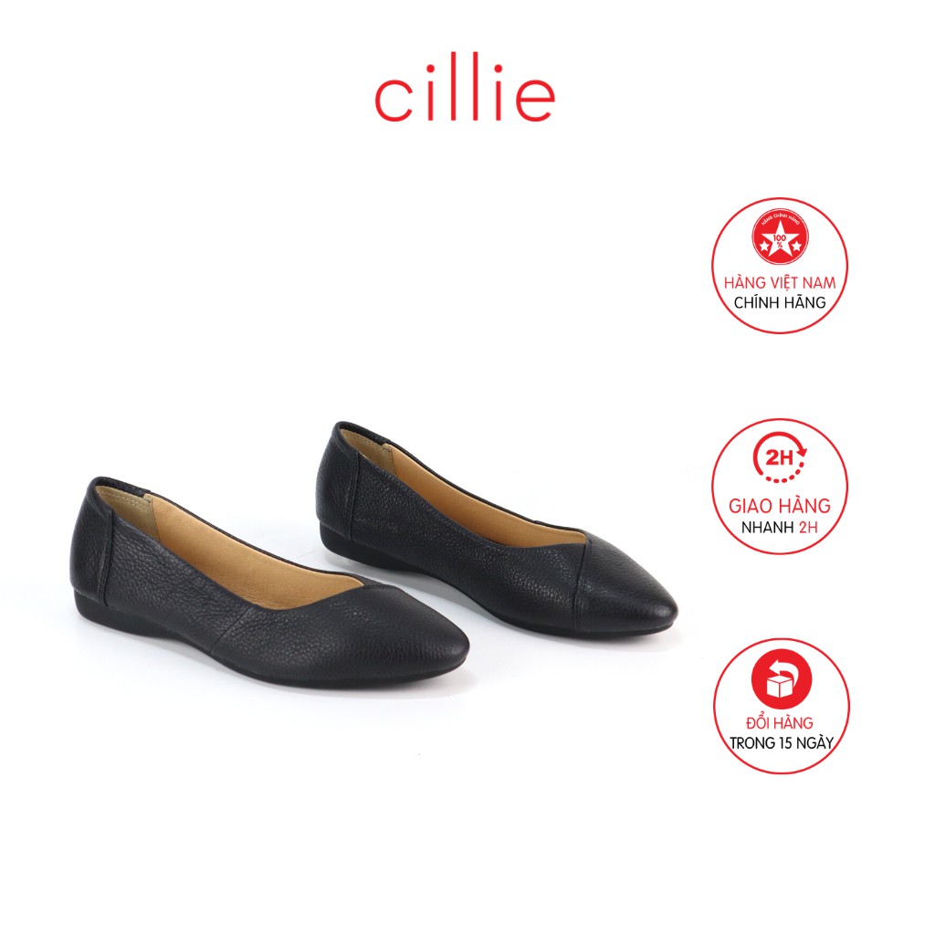 Giày búp bê đế bằng da thật Cillie 1122