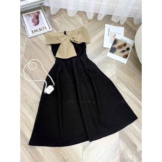 Đầm xoè nơ ngực có mút Tapta