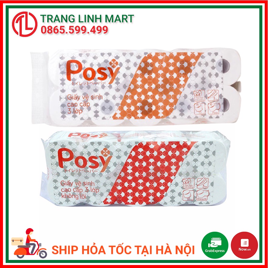 Giấy vệ sinh cao cấp Posy không lõi / có lõi cuộn 10